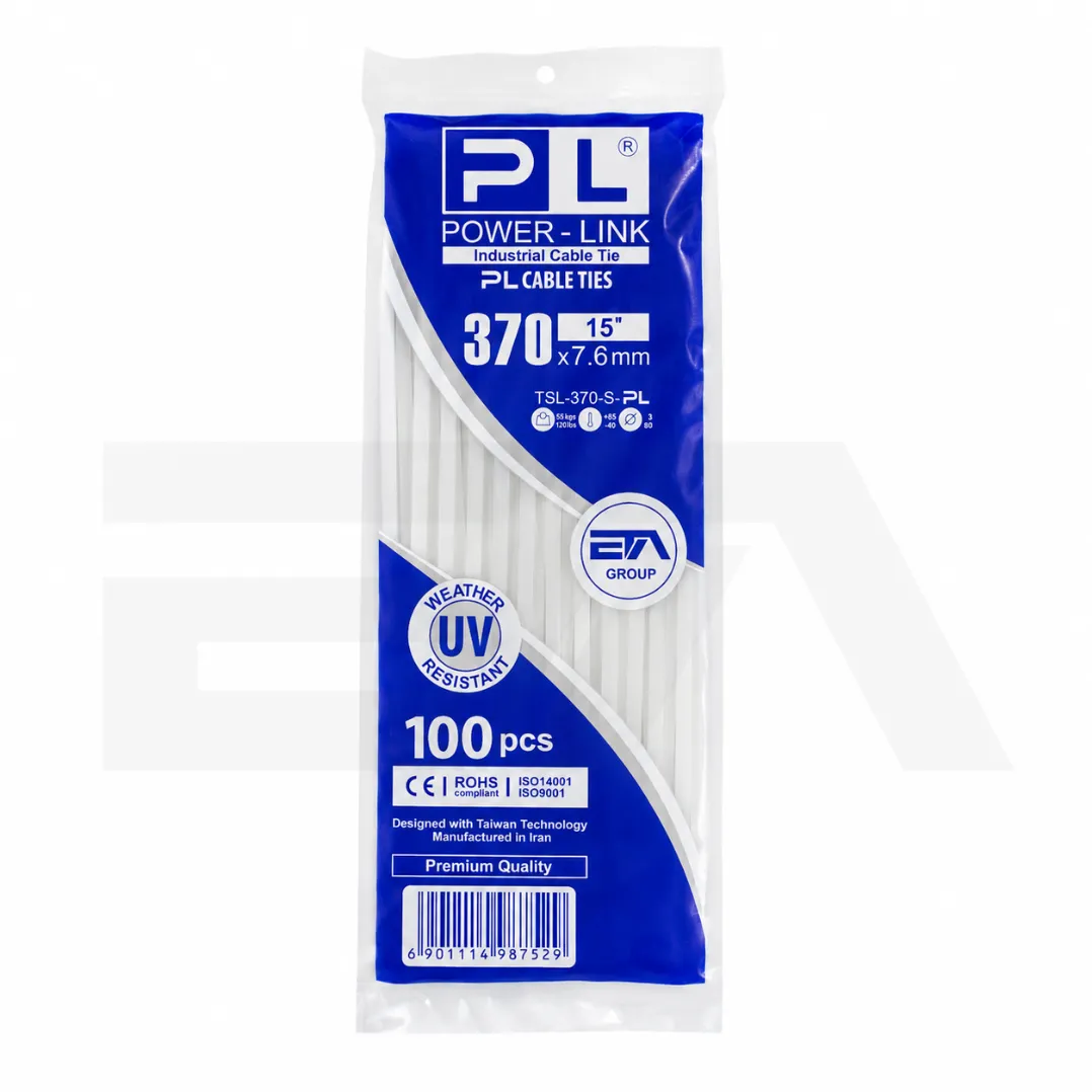 بست کمربندی پاور لینک مدل PL-370x7.6 بسته 100 عددی