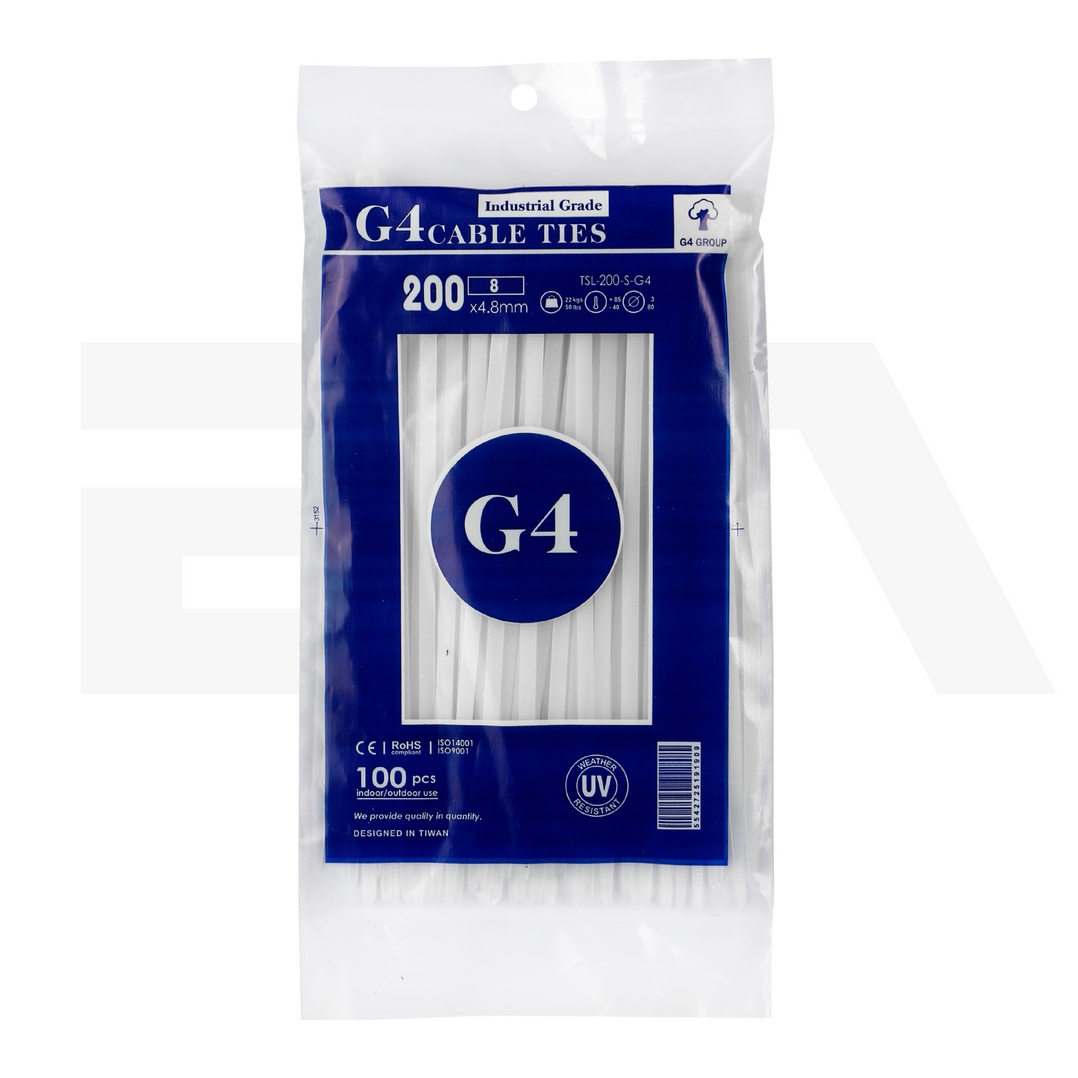 بست کمربندی جی فور مدل G4-200x4.8 سایز 20 سانتی متر بسته 100عددی